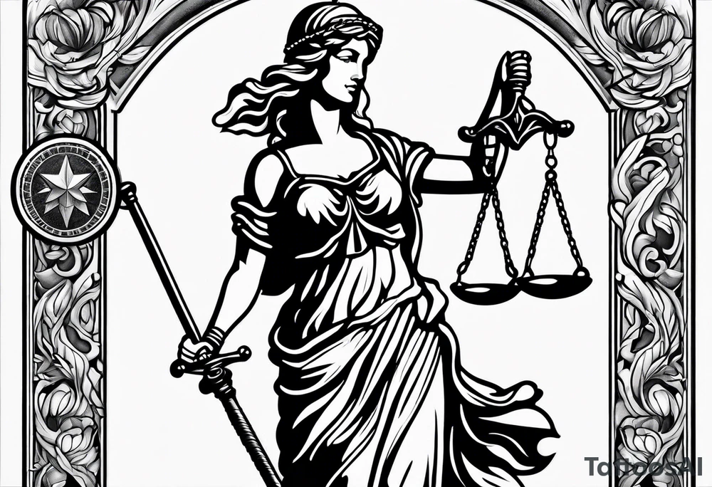 lady justice tattoo tattoo idea