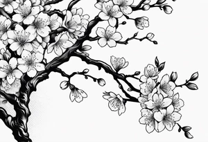 Cherry blossom branches tattoo idea