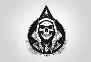 skull wizard tattoo idea