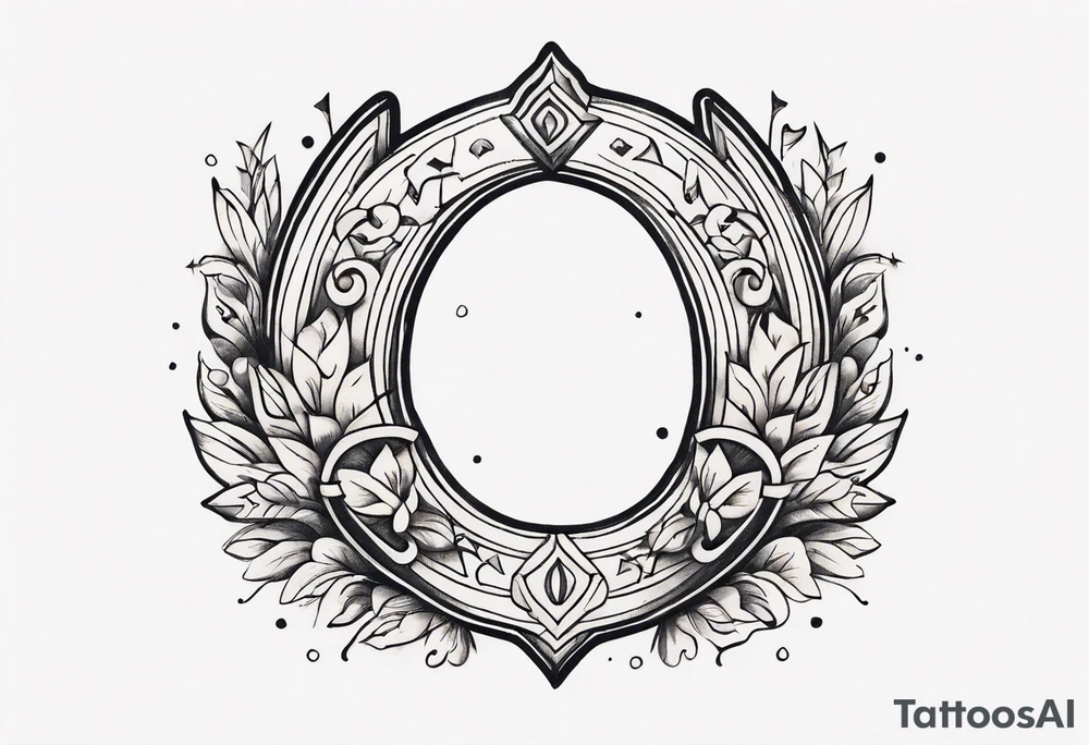 Simple horseshoe with much notes in it tattoo idea