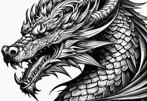 Drache mit geschlossener Schnauze tattoo idea