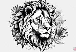 Lion in jungle tattoo idea
