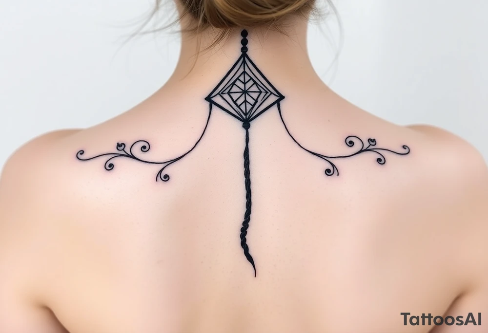 Kite rope deceased tattoo idea