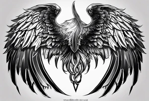 back tattoo with one angel wing and one devil wing tattoo idea