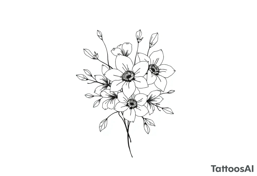 bouquet of flowers tattoo idea
