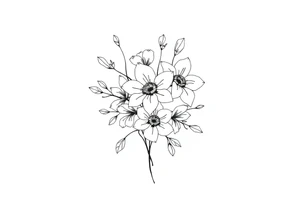bouquet of flowers tattoo idea