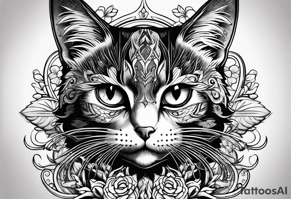 Black cat tattoo idea