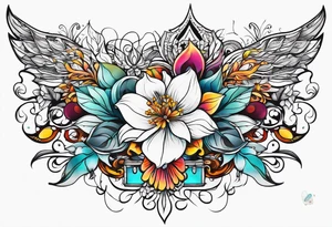 Flower chest piece tattoo idea