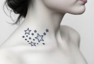 Stars wrapping collarbone tattoo idea