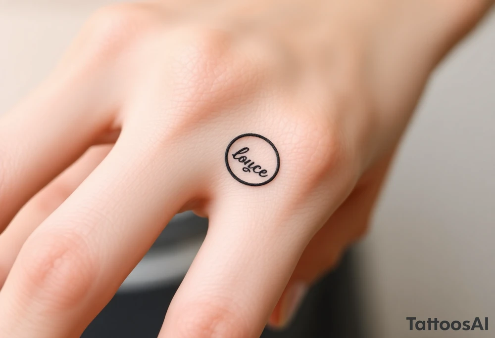simple and elegant black ring with a delicate engraving of the wedding date or the partners' initials tattoo idea