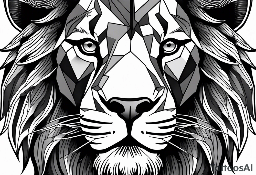 powerful majestic lion, close-up tattoo idea