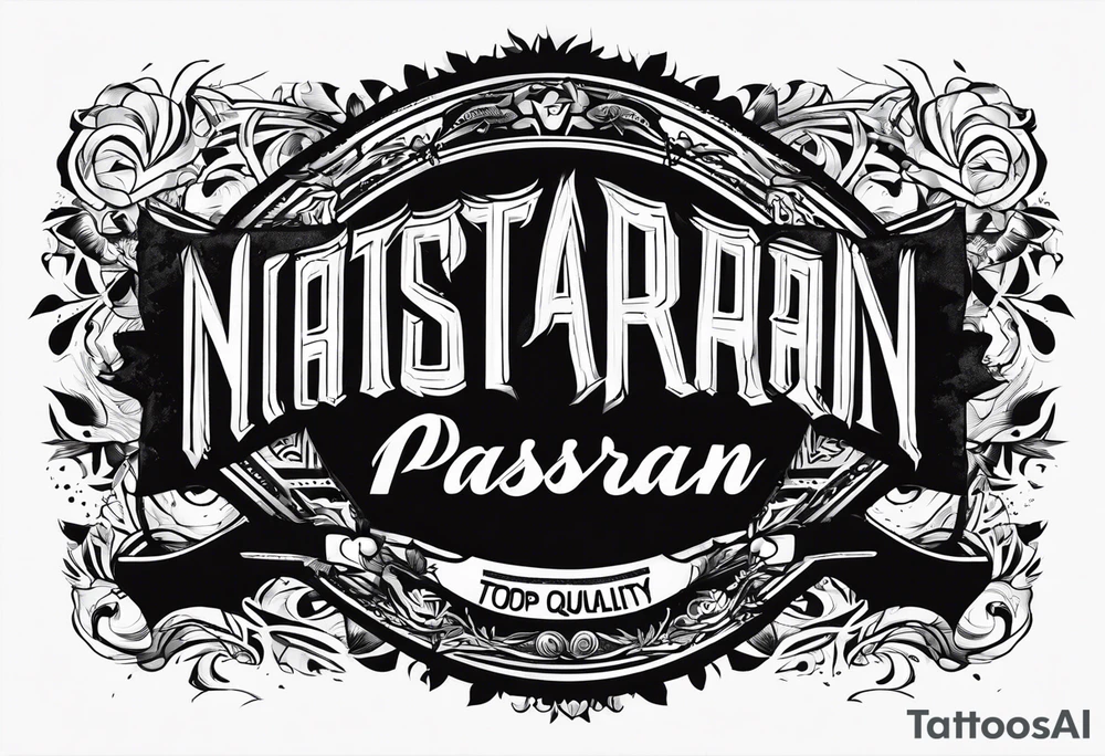 no pasaran slogan with a torn clenched fist tattoo idea