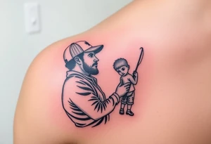Father and son fishing tattoo idea