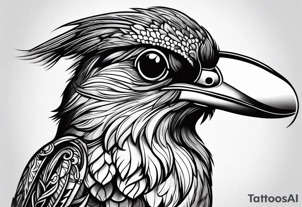 bird smoking cigarette tattoo idea