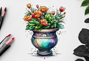 I would like a small tattoo of a flowerpot that is empty with no plants in it. tattoo idea