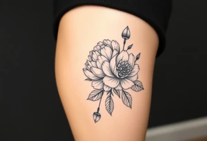 peonies and honey combs tattoo idea