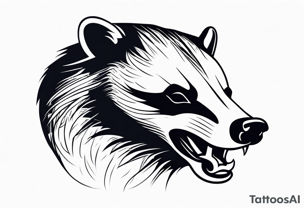 Angry badger tattoo idea