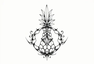 Pineapple Pubic crown diamond vagina and anus tattoo idea