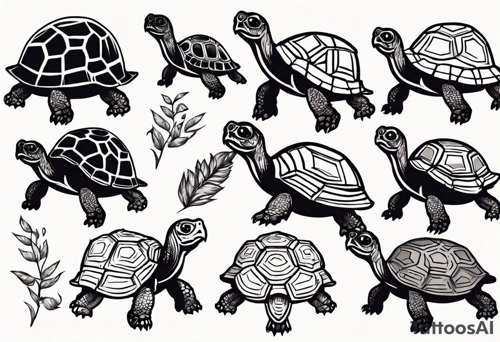 Slow cute simple tortoise tattoo idea