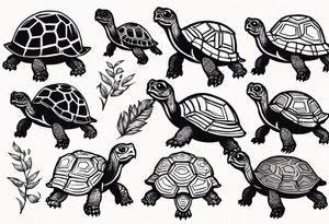 Slow cute simple tortoise tattoo idea
