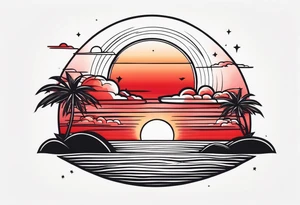 red sunset tattoo idea