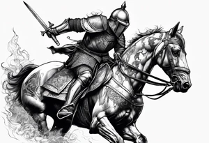Wounded knight in battle tattoo idea