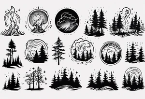 lightning storm over forest tattoo idea