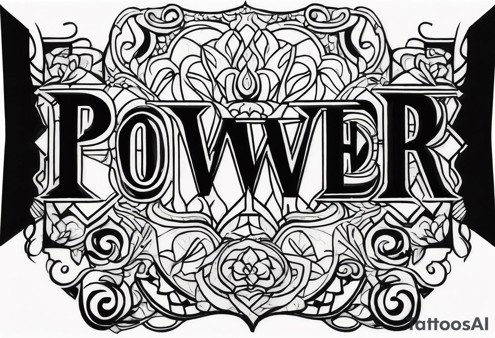 POWER TEXT tattoo idea