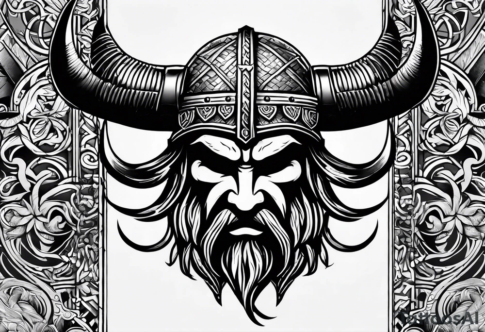 Make a viking tattoo use the triple horns tattoo idea