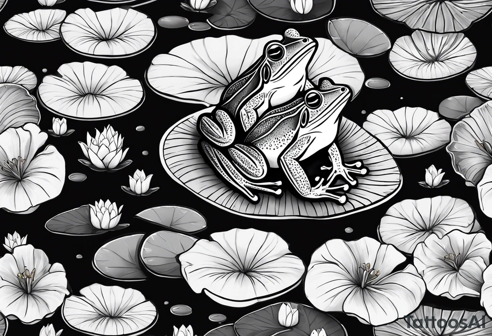 frogs on Lilly pads tattoo idea