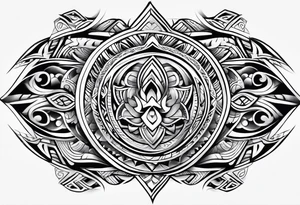 Full Polynesian tribal sleeve tattoo idea