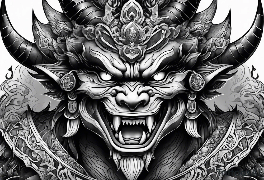 Japanese Demon tattoo idea