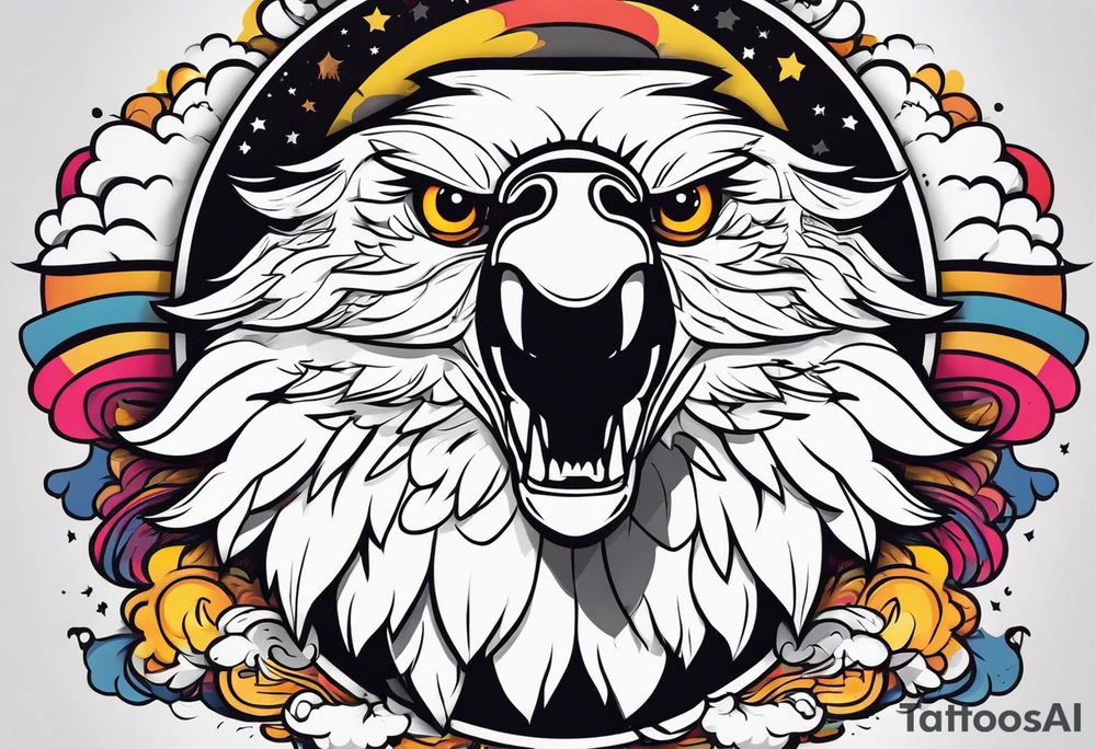 be a wolf at graund and be a eagle at sky at the same time tattoo idea