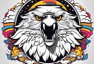 be a wolf at graund and be a eagle at sky at the same time tattoo idea