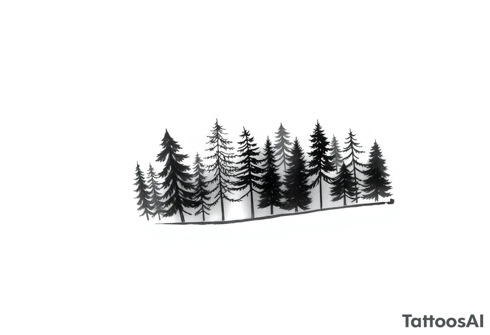 Coniferouse forest silhouette around the forearm a tattoo tattoo idea