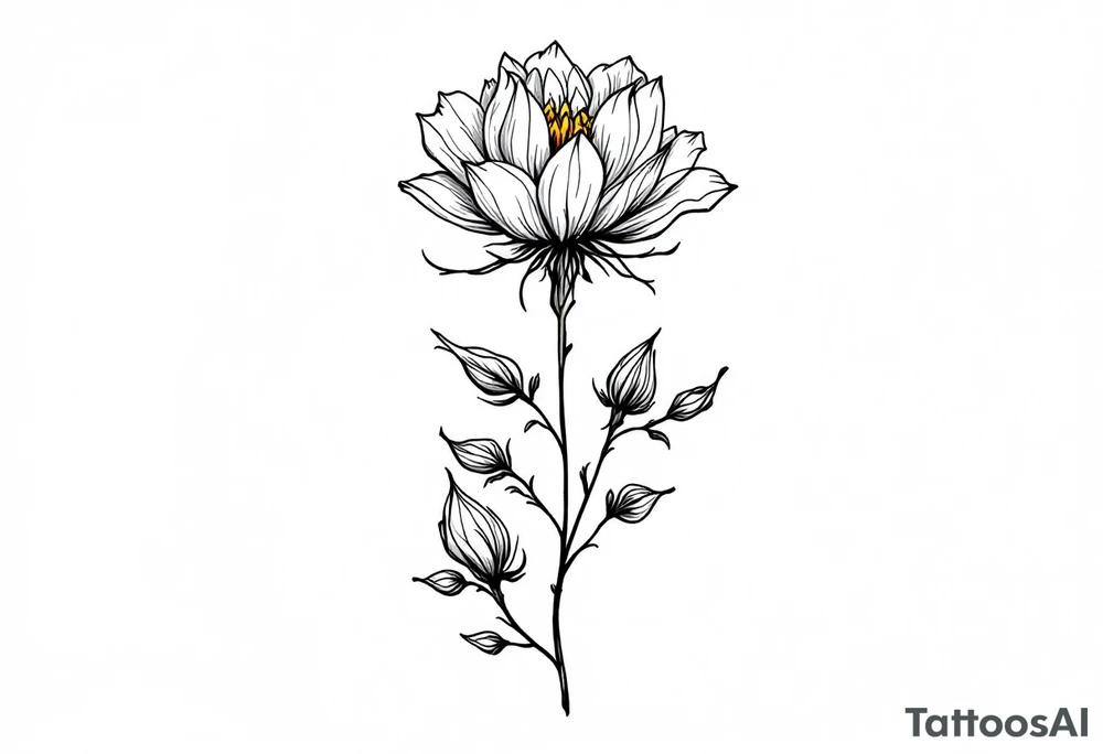 "She gave me a reason to live"  as the stem blooming into a flower tattoo idea