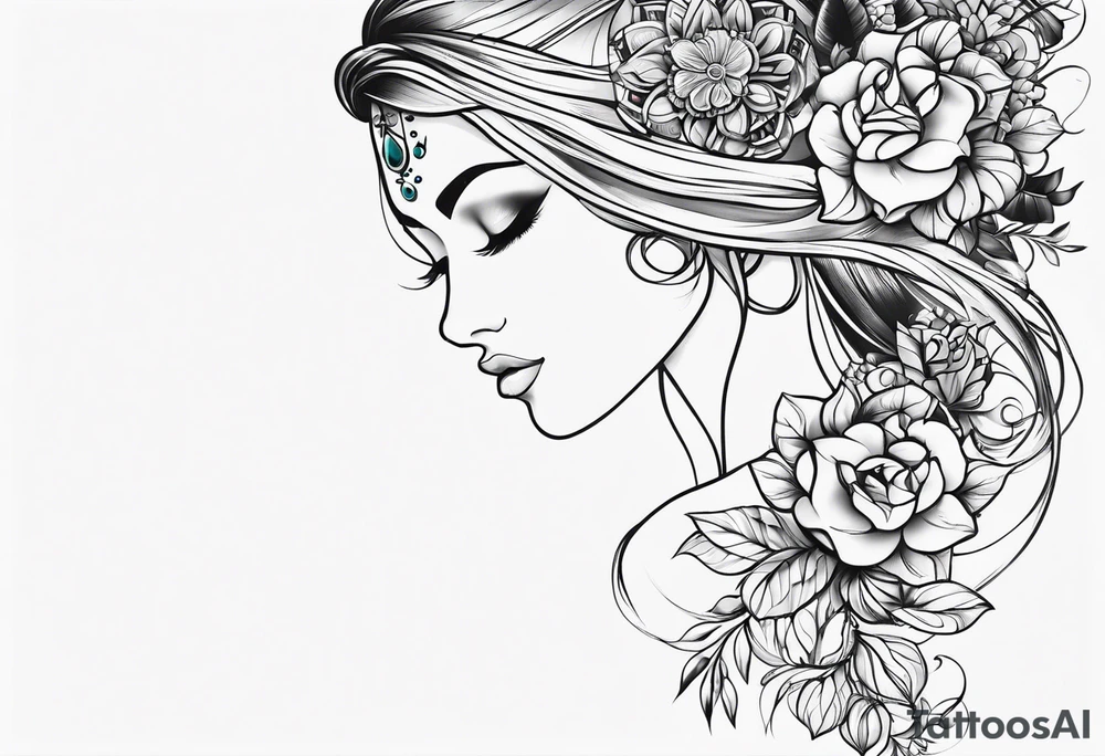 feminine ankle bracelet tattoo idea