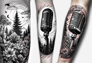 A microphone in nature tattoo idea