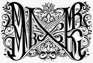 letters: "MRBG"
simple, clear, plain, unadorned tattoo idea