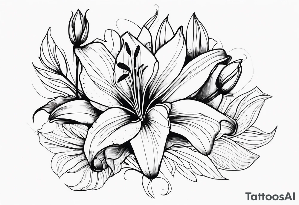 Québec lily flower tattoo idea