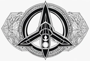 Symbol of Jedi, symbol of Crescent moon downward, symbol of peace, symbol of Atheist, symbol of freedom all combined into one tattoo idea