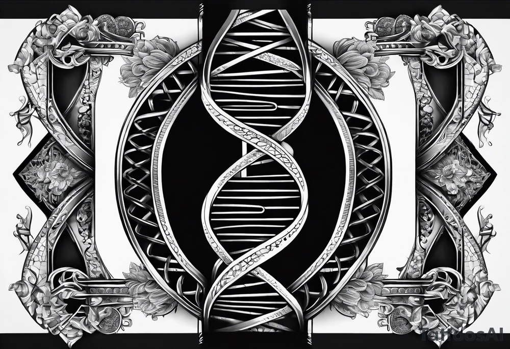 DNA strand with morals as the rungs tattoo idea