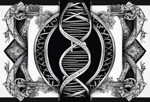 DNA strand with morals as the rungs tattoo idea