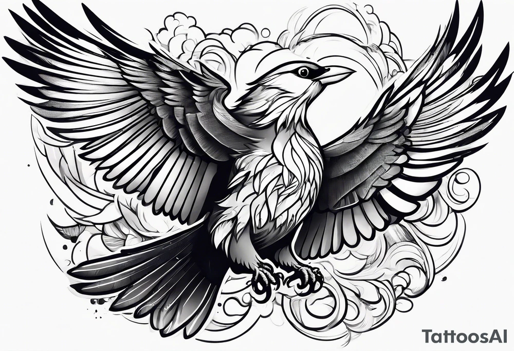 Bird flying to freedom tattoo idea