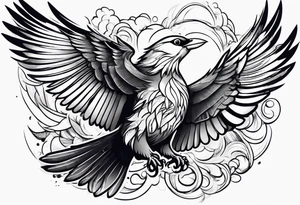 Bird flying to freedom tattoo idea