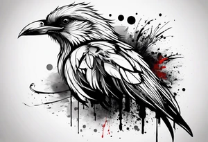 Feather turning into birds trash polka tattoo idea