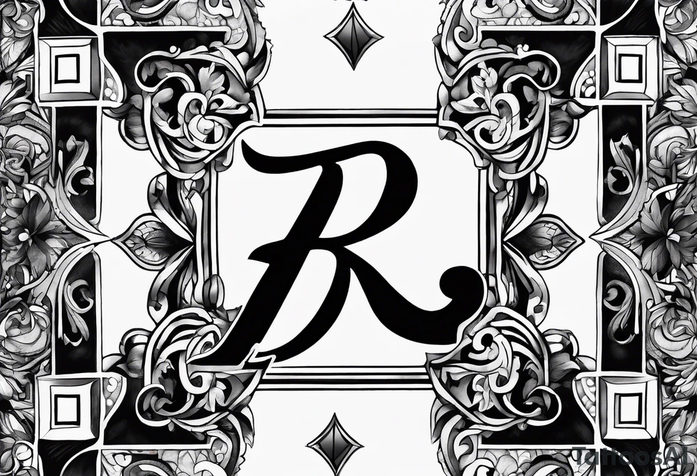 a square with the letter R and number 14 in it tattoo idea a square with the letter R and number 14 in it tattoo idea