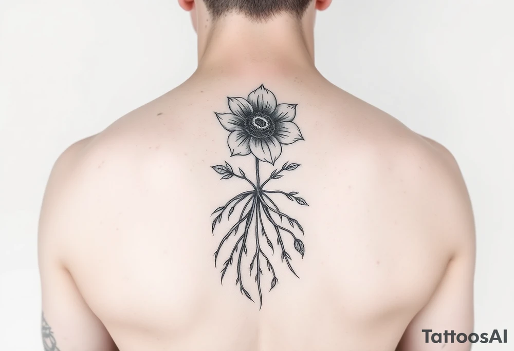 Minimal never seen before flower and roots arm or leg tattoos tattoo idea
