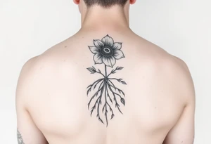 Minimal never seen before flower and roots arm or leg tattoos tattoo idea