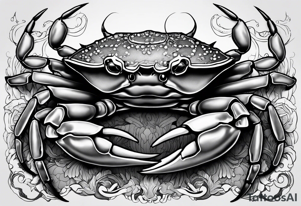 Crabs en blanco en negro con numero 69 tattoo idea